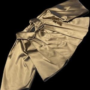DOLCE & GABANNA Satin Bolero, Tan/Gold, Size IT 38